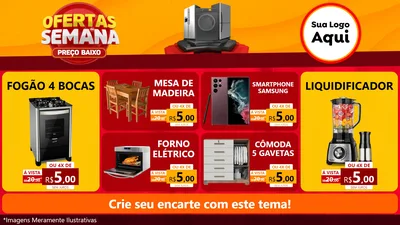 Modelo de TV para TV Horizontal com o tema Ofertas Da Semana - Preço Baixo para Móveis e Eletro