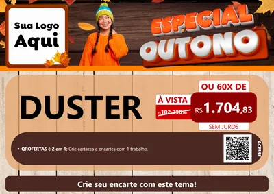 Modelo de Cartaz para Cartaz A4 Horizontal com o tema Especial Outono para Concessionaria de Carros