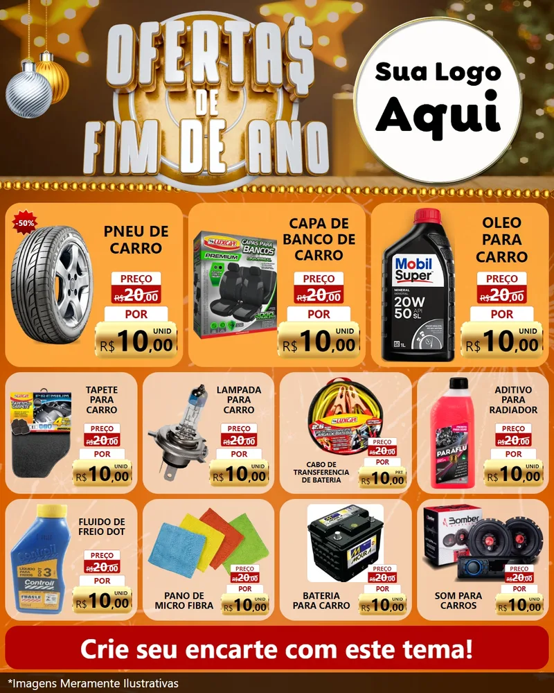 Modelo de Rede Social para Feed Instagram com o tema Ofertas de Fim de Ano para Auto peças