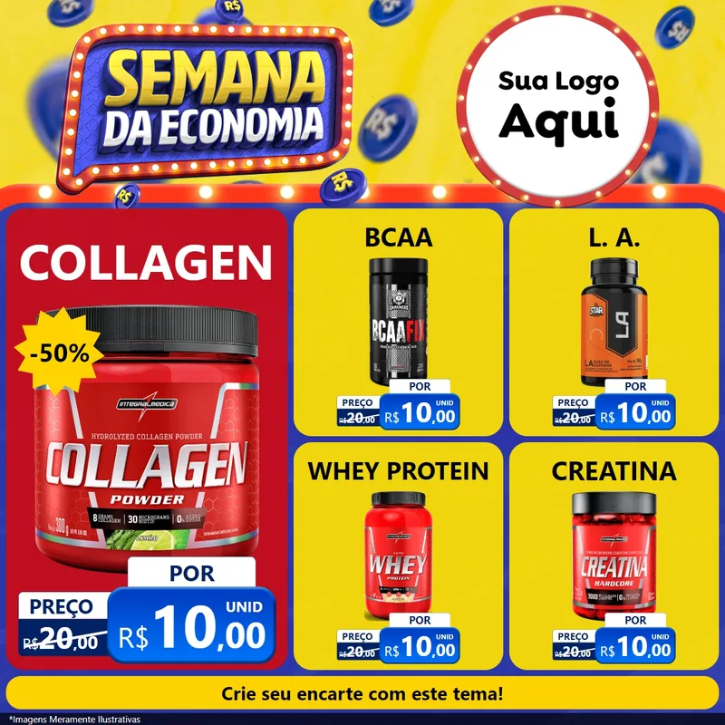 Modelo de Rede Social para Feed Facebook com o tema Semana da Economia para Suplementos alimentares
