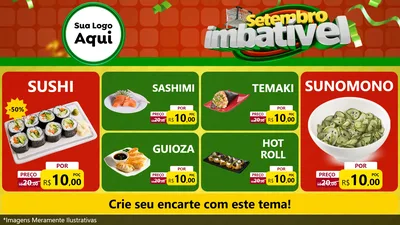 Modelo de TV para TV Horizontal com o tema Setembro Imbatível para Comida japonesa