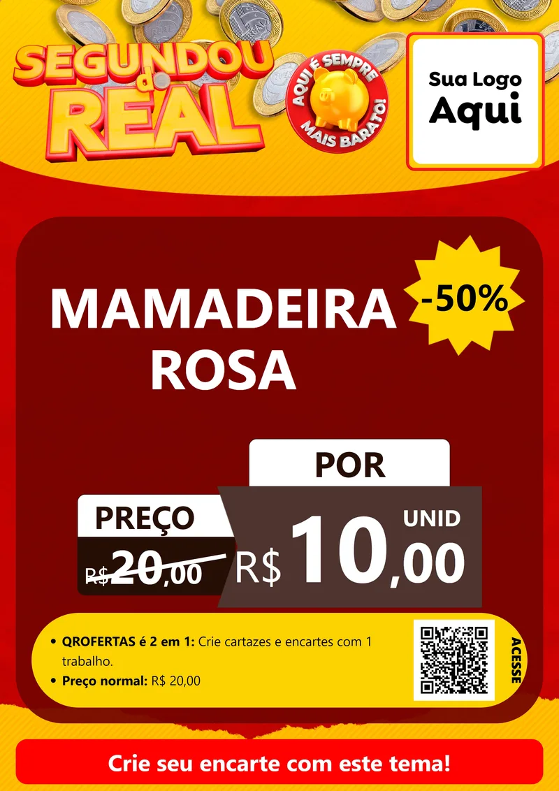 Modelo de Cartaz para Cartaz A4 Vertical com o tema Segundou do Real para Bebês