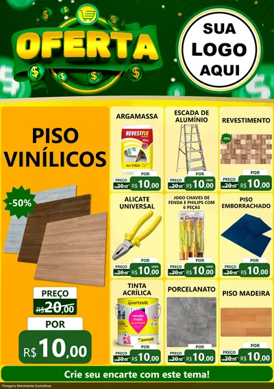 Modelo de Encarte para Encarte A4 Vertical com o tema Oferta para Material para Construção