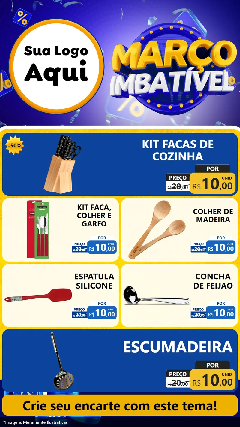 Modelo de TV para TV Vertical com o tema Março Imbatível para Utilidades Domésticas