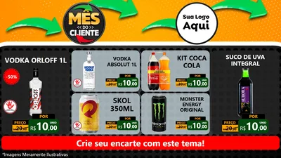Modelo de TV para TV Horizontal com o tema Mês do Cliente para Distribuidora de bebidas