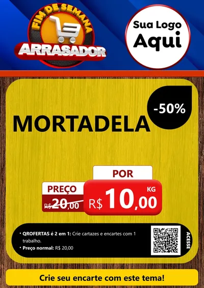 Modelo de Cartaz para Cartaz A4 Vertical com o tema Fim De Semana Arrasador para Frios e Laticínios