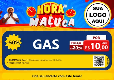 Modelo de Cartaz para Cartaz A4 Horizontal com o tema Hora Maluca para Água e gás