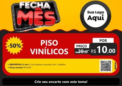 Modelo de Cartaz para Cartaz A4 Horizontal com o tema Fecha Mês para Material para Construção