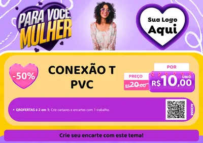 Modelo de Cartaz para Cartaz A4 Horizontal com o tema Para Você, Mulher para Tubos e conexões