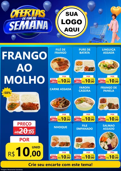 Modelo de Encarte para Encarte A4 Vertical com o tema Ofertas de Fim de Semana para Restaurante