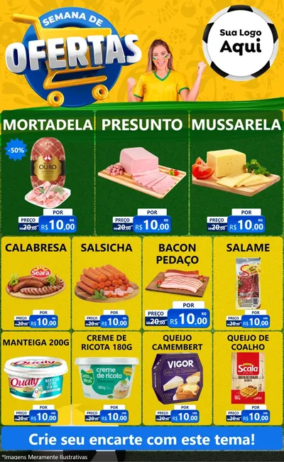 Modelo de Encarte para Encarte Grande com o tema Semana de Ofertas - Copa para Frios e Laticínios