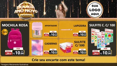 Modelo de TV para TV Horizontal com o tema Liquida Ano Novo Imperdível para Papelaria