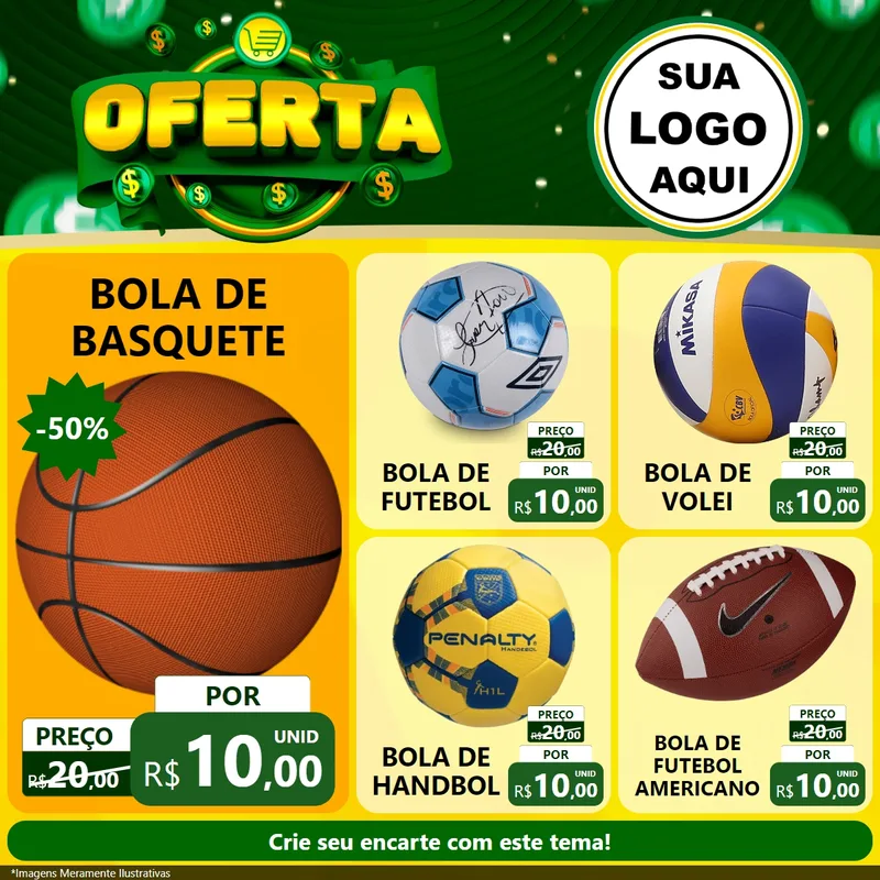 Modelo de Rede Social para Feed Facebook com o tema Oferta para Artigos Esportivos