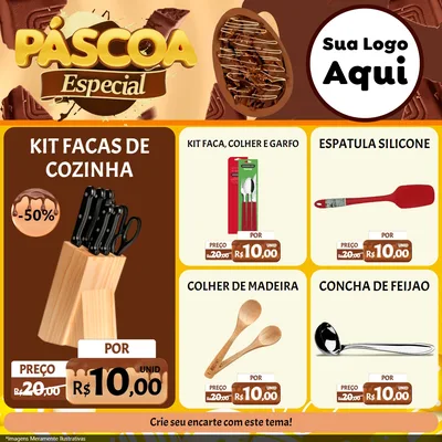 Modelo de Rede Social para Feed Facebook com o tema Páscoa Especial para Utilidades Domésticas