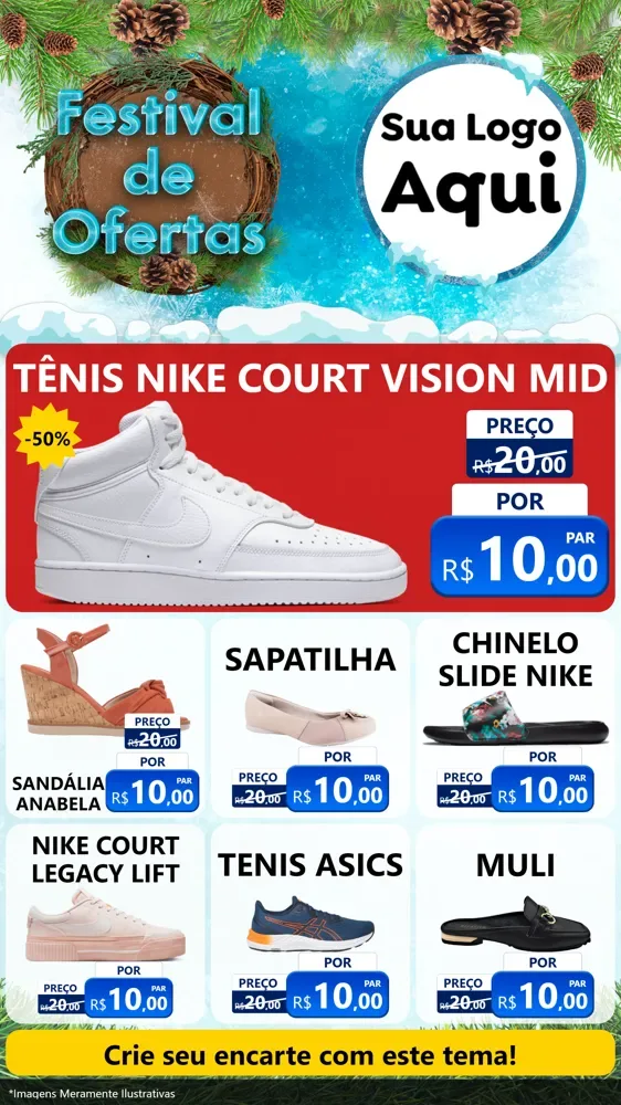 Modelo de Rede Social para Stories com o tema Festival de Ofertas - Inverno para Calçados