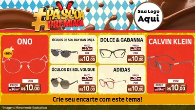 Modelo de TV para TV Horizontal com o tema Páscoa Premiada para Óticas