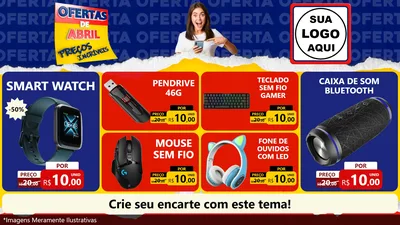 Modelo de TV para TV Horizontal com o tema Ofertas de Abril - Preços Incríveis para Informática