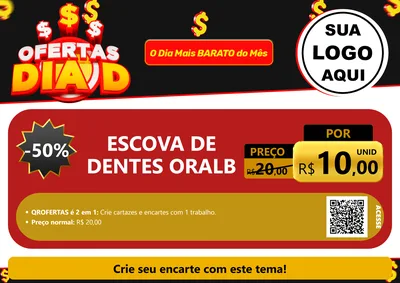 Modelo de Cartaz para Cartaz A4 Horizontal com o tema Ofertas Dia D para Higiene Pessoal