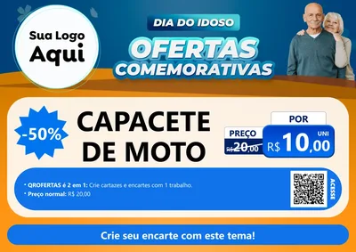 Modelo de Cartaz para Cartaz A4 Horizontal com o tema Dia do Idoso