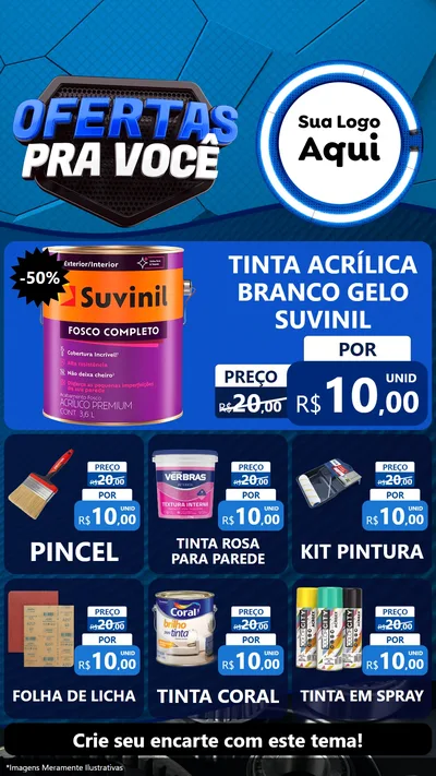 Modelo de Rede Social para Stories com o tema Ofertas Para Você - Auto e Motopeças para Tintas e Ferramentas