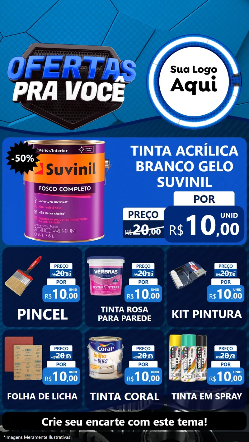 Modelo de Rede Social para Stories com o tema Ofertas Para Você - Auto e Motopeças para Tintas e Ferramentas