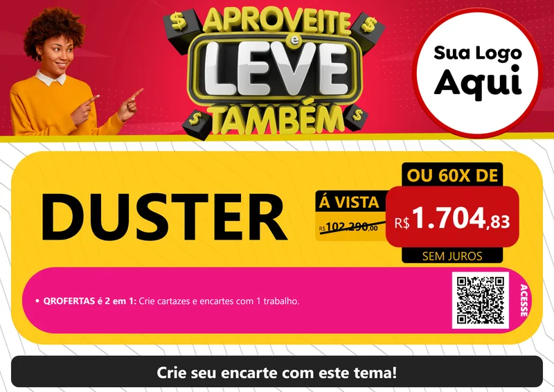 Modelo de Cartaz para Cartaz A4 Horizontal com o tema Aproveite e Leve Também para Concessionaria de Carros