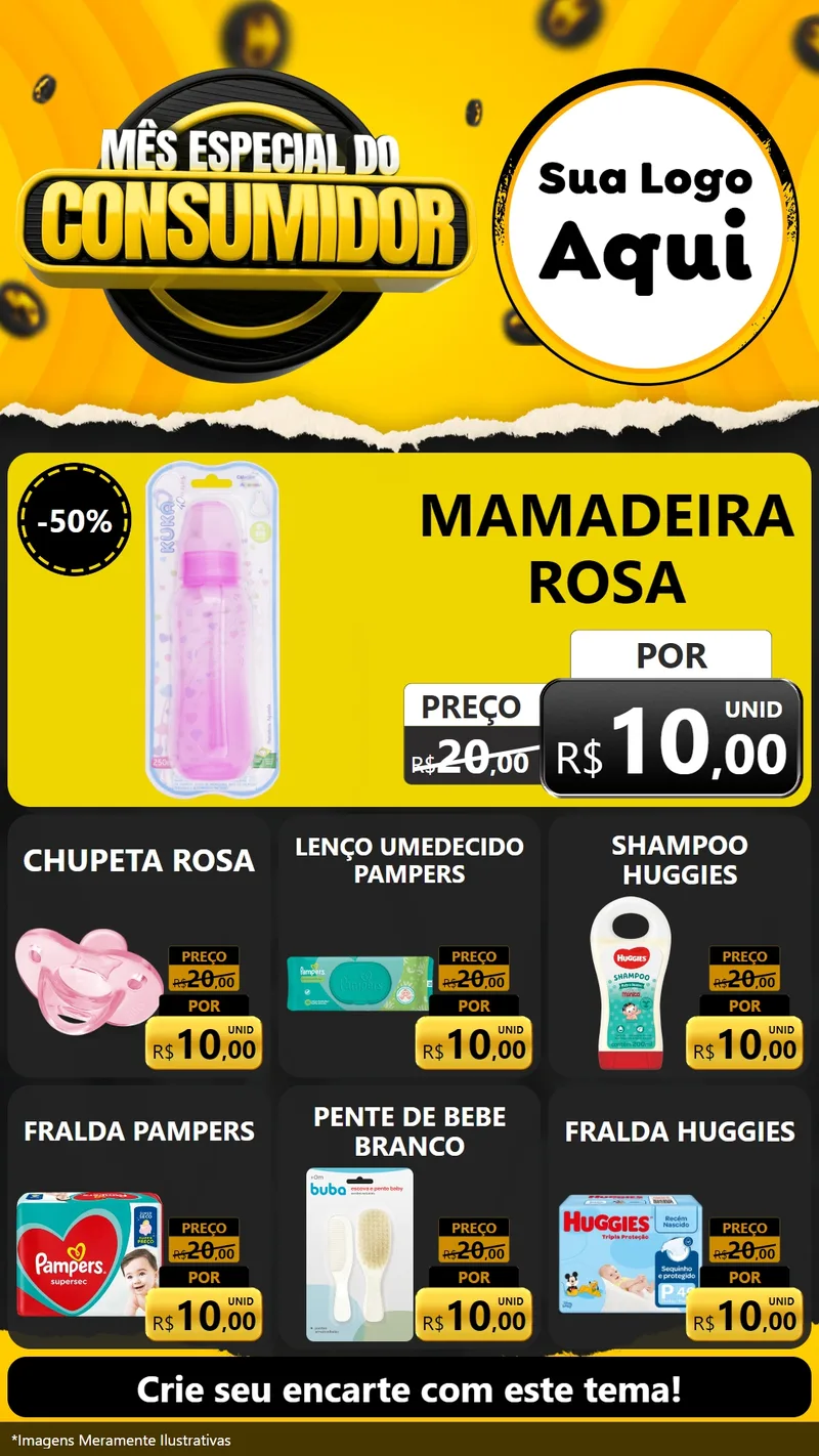 Modelo de Rede Social para Stories com o tema Mês Especial do Consumidor para Bebês