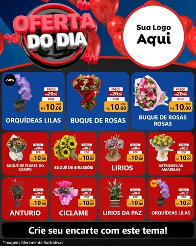 Modelo de Rede Social para Feed Instagram com o tema Oferta do Dia para Floricultura e jardim
