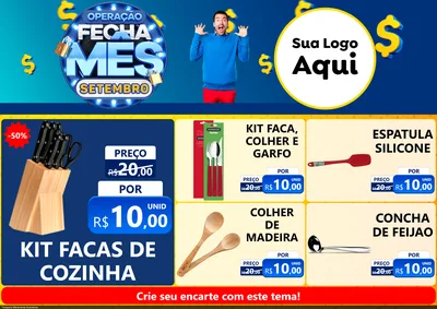 Modelo de Encarte para Encarte A4 Horizontal com o tema Operação Fecha Mês Setembro para Utilidades Domésticas
