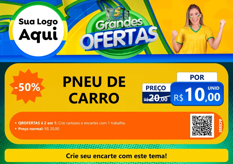 Modelo de Cartaz para Cartaz A4 Horizontal com o tema Grandes Ofertas para Auto peças
