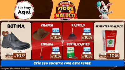 Modelo de TV para TV Horizontal com o tema O Coelho Ficou Maluco - Páscoa para Agropecuária