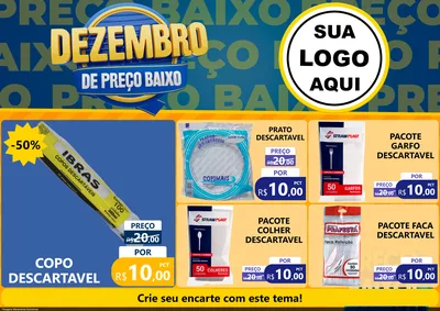Modelo de Encarte para Encarte A4 Horizontal com o tema Dezembro de Preço Baixo para Embalagens