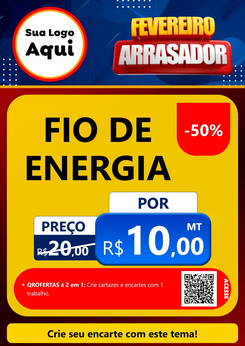 Modelo de Cartaz para Cartaz A4 Vertical com o tema Fevereiro Arrasador para Materiais Elétricos