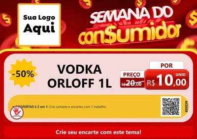 Modelo de Cartaz para Cartaz A4 Horizontal com o tema Semana do Consumidor para Distribuidora de bebidas
