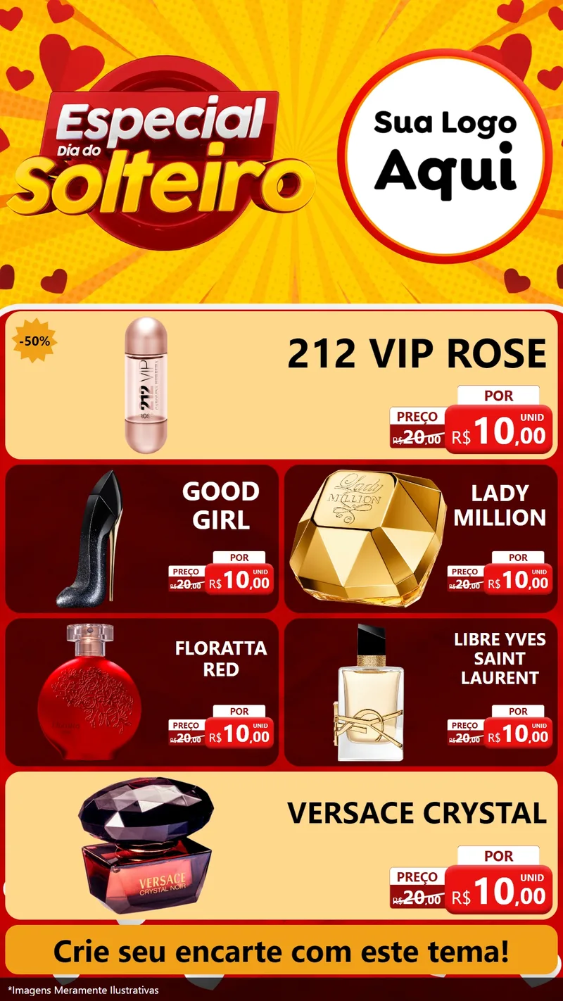 Modelo de TV para TV Vertical com o tema Especial Dia do Solteiro para Perfumes