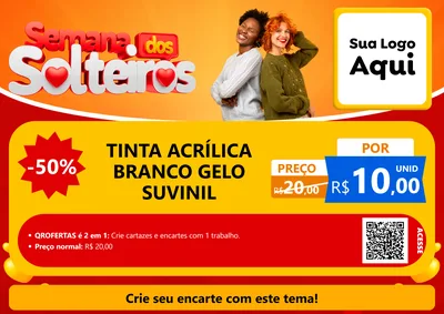 Modelo de Cartaz para Cartaz A4 Horizontal com o tema Semana dos Solteiros para Tintas e Ferramentas