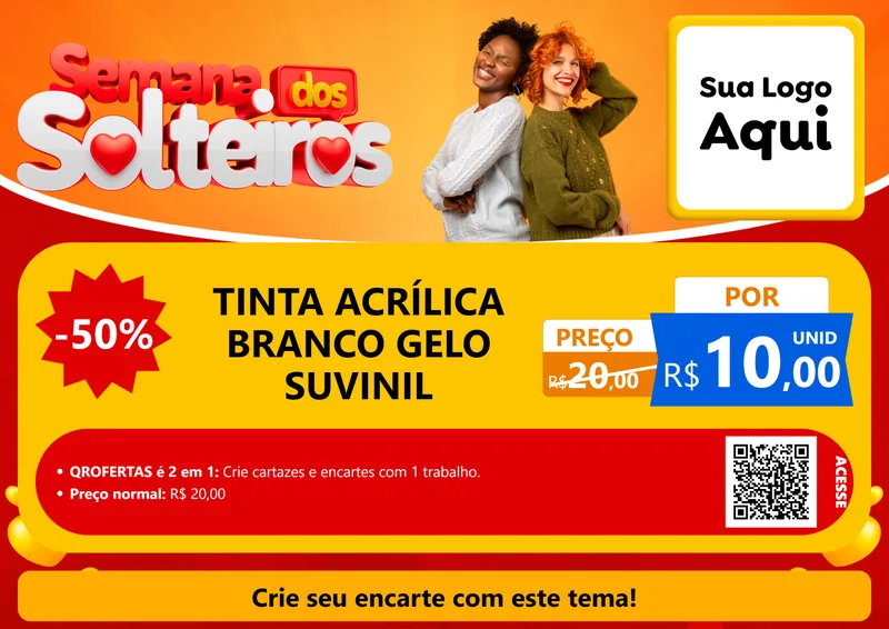 Modelo de Cartaz para Cartaz A4 Horizontal com o tema Semana dos Solteiros para Tintas e Ferramentas