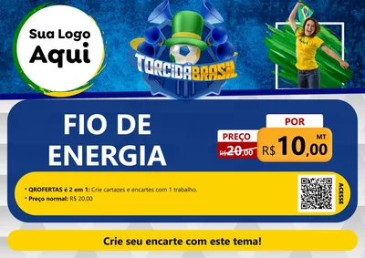 Modelo de Cartaz para Cartaz A4 Horizontal com o tema Torcida Brasil - Copa para Materiais Elétricos