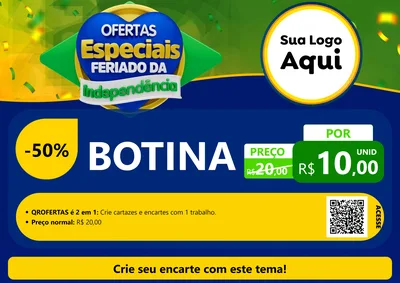 Modelo de Cartaz para Cartaz A4 Horizontal com o tema Ofertas Especiais Feriado da Independência para Agropecuária