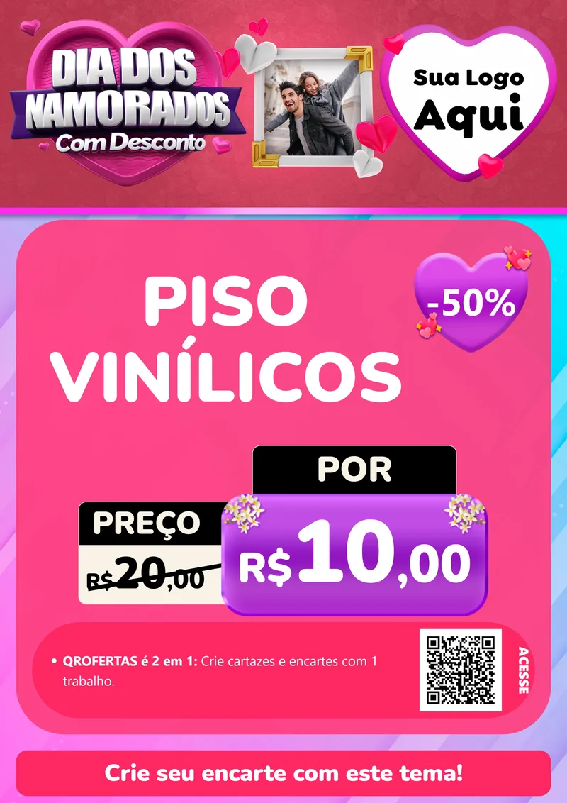 Modelo de Cartaz para Cartaz A4 Vertical com o tema Dia Dos Namorados Com Desconto para Material para Construção
