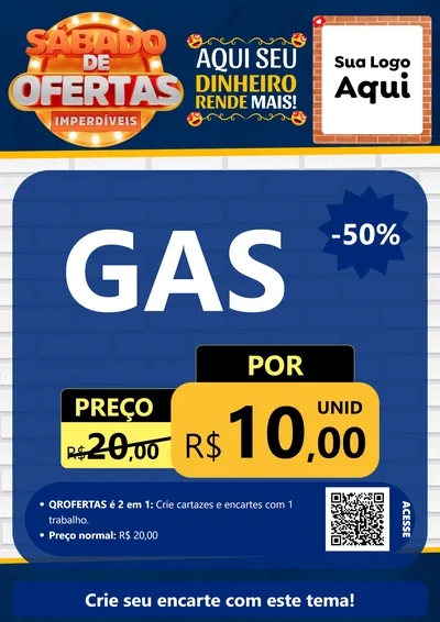 Modelo de Cartaz para Cartaz A4 Vertical com o tema Sábado de Ofertas Imperdíveis para Água e gás