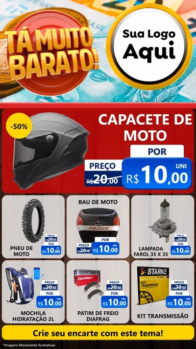 Modelo de Rede Social para Stories com o tema Está Muito Barato para Moto peças