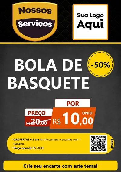 Modelo de Cartaz para Cartaz A4 Vertical com o tema Nossos Serviços para Artigos Esportivos