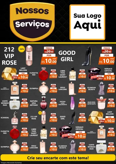 Modelo de Encarte para Encarte A4 Vertical com o tema Nossos Serviços para Perfumes