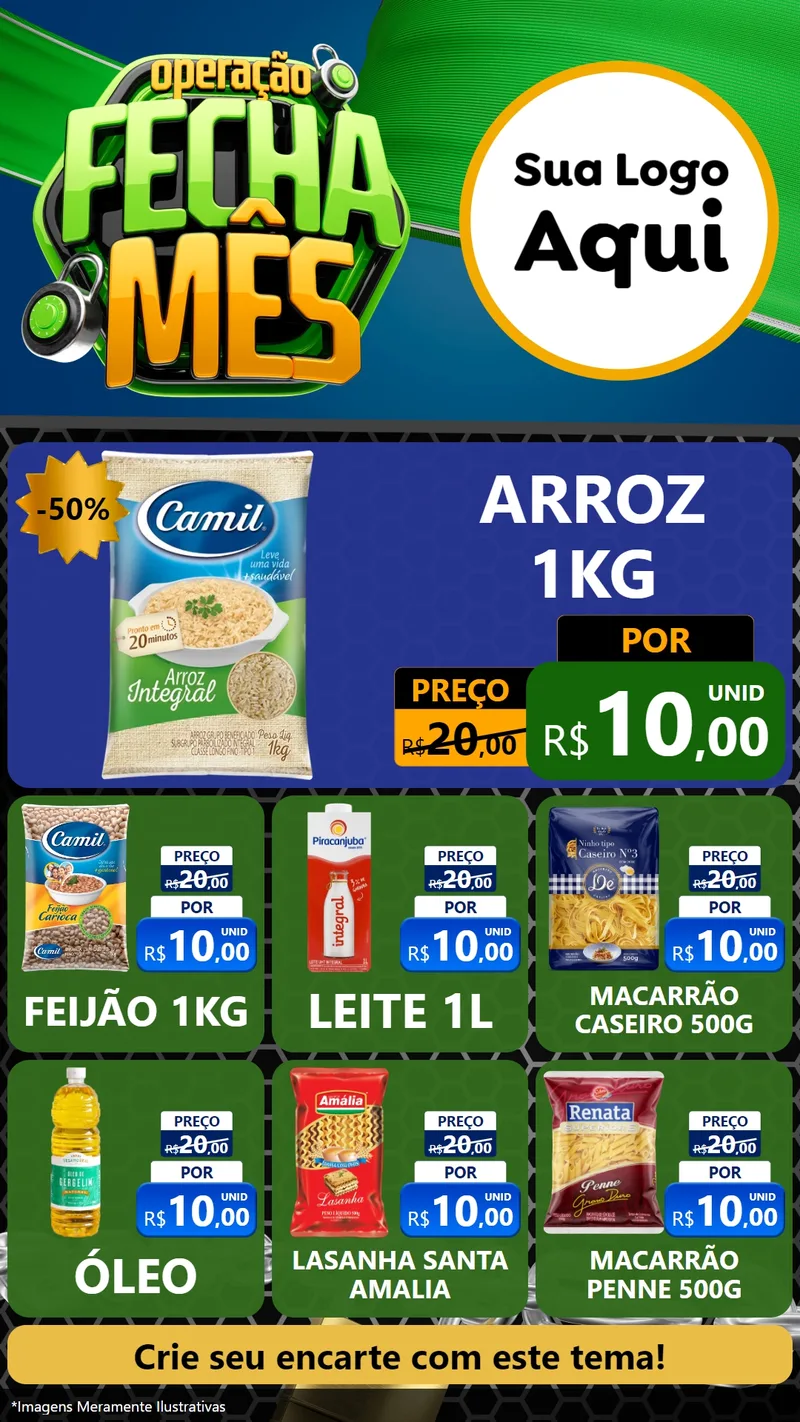 Modelo de Rede Social para Stories com o tema Operação Fecha Mês para Supermercado