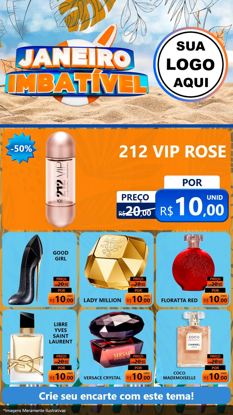 Modelo de Rede Social para Stories com o tema Janeiro Imbatível para Perfumes