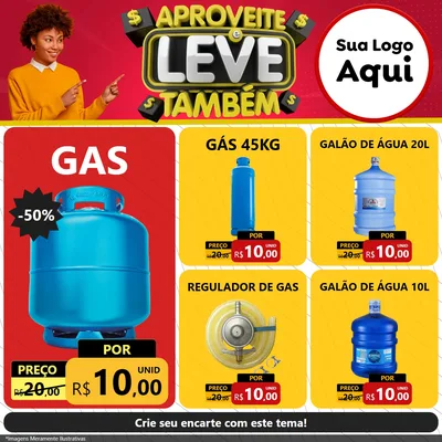 Modelo de Rede Social para Feed Facebook com o tema Aproveite e Leve Também para Água e gás