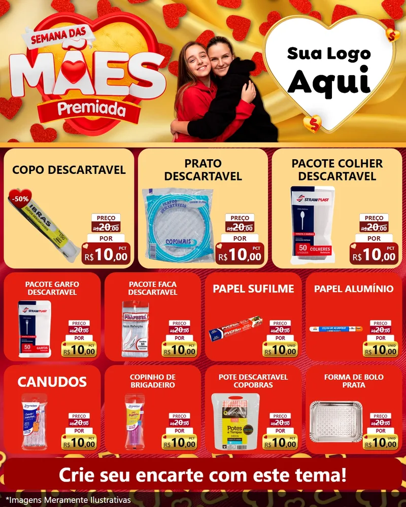 Modelo de Rede Social para Feed Instagram com o tema Semana das Mães Premiada para Embalagens