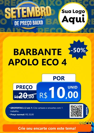 Modelo de Cartaz para Cartaz A4 Vertical com o tema Setembro De Preço Baixo para Armarinho e Aviamentos