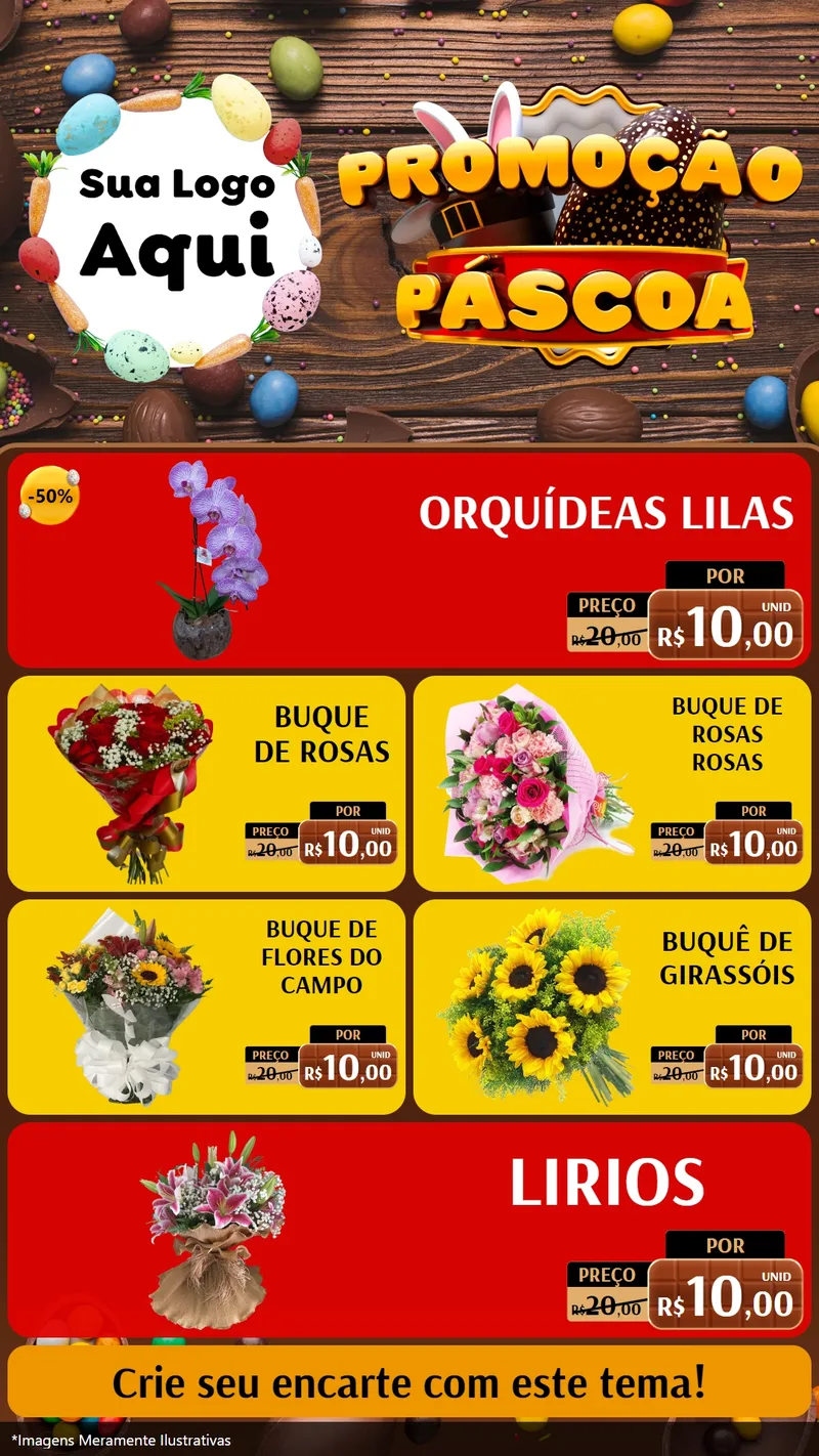 Modelo de TV para TV Vertical com o tema Promoção Páscoa para Floricultura e jardim